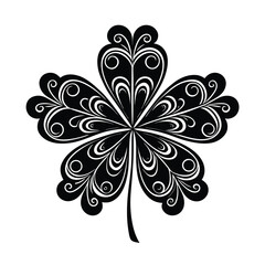 a silhouette of a clover shaped decorative element vector art