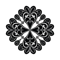 a silhouette of a clover shaped decorative element vector art
