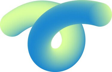Poster - 3D gradient abstract shape. Colored fluid wavy line. Bright blended holographic element. Swirl modern dynamic stroke. Trendy splash