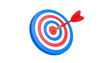 © lilyax - 3d Target arrow success icon. Dart arrow on target dartboard.