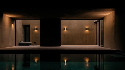 Poster - A luxurious modern outdoor living space with a pool