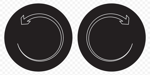 Leinwandbilder - Set of black circle vector arrows. refresh arrow icon, loading arrow icon set on Transparent Background. EPS 10.