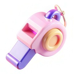Poster - A colorful whistle with a modern design, featuring a combination of pink, purple, and yellow elements against a simple background.