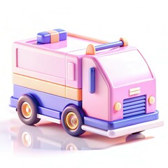 Poster - A colorful toy truck with a modern design, featuring playful colors and rounded shapes, ideal for children's playtime.