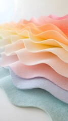 Poster - Pastel Rainbow Crayon Texture in Elegant Geometric Shape