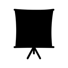 Poster - Black silhouette of a presentation screen on a tripod stand for visual aids