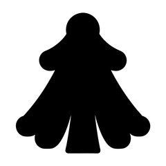 Poster - A simple black tree silhouette with bulbous branches on a white background