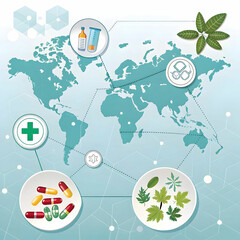 medical drug health background map