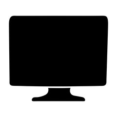 Poster - Silhouette of a computer monitor with a screen, base, and stand