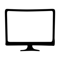 Poster - Silhouette of a computer screen displaying an empty and white rectangle