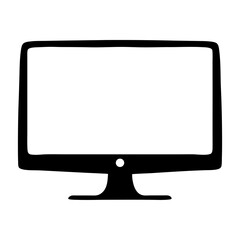 Poster - Stylized illustration of a black computer monitor with a white screen