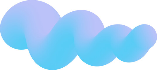 Poster - 3D abstract blue gradient shape. Colored fluid wavy line. Bright blended holographic pipe. Swirl modern doodle stroke. Trendy vibrant element for creative poster