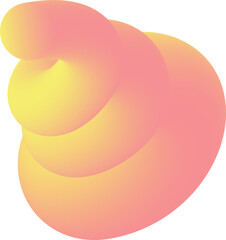 Poster - 3d abstract orange gradient shape. colored fluid wavy line. bright blended holographic pipe. swirl m