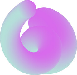 Poster - 3D abstract purple gradient shape. Colored fluid wavy line. Bright blended holographic pipe. Swirl modern doodle stroke. Trendy vibrant element for creative poster