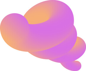 Poster - 3d abstract pink gradient shape. colored fluid wavy line. bright blended holographic pipe. swirl mod