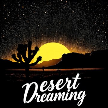 Desert dreaming adventure. Mountain graphics print artwork. Feel the sunset design. Cactus wild. Desert vibes t-shirt design. Desert dreaming text in bold t-shirt design