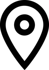Fototapete - Black and white location pin icon, minimalist design concept. Vector illustration