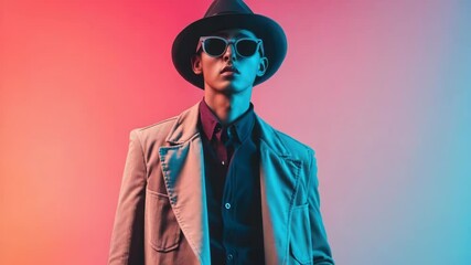 Poster - A man dressed in a suit and hat posing for a picture, possibly for professional use