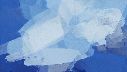 Poster - abstract blue acrylic brush texture for modern web design, branding background, or artistic print with layered paint strokes and canvas grain