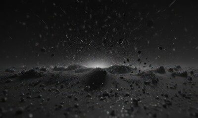 Wall Mural - inky black canvas, diamond dust scattered across infinite dark, night sky, galaxy