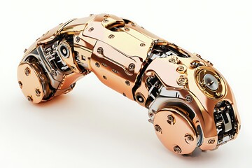Poster - Gleaming robotic elbow joint with overlapping plates and precision stabilizers