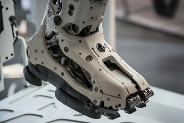 Poster - Heavy-duty robotic foot with shock-absorbing plates and retractable magnetic grips 
