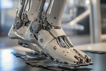 Poster - Heavy-duty robotic foot with shock-absorbing plates and retractable magnetic grips 
