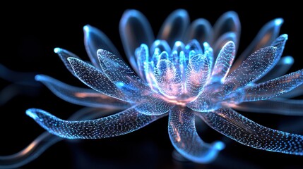 Poster - An artistic and glowing digital rendering of a beautiful flower