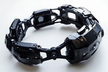 Poster - Jet-black robotic wrist pivot featuring micro-gyroscopes and dynamic balance modules 