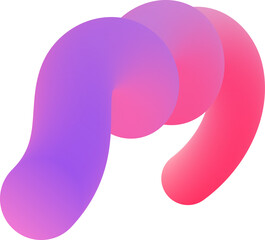 Poster - 3d abstract gradient shape. colored fluid wavy line. bright blended holographic stroke. swirl modern