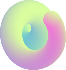 Poster - 3d abstract gradient shape. colored fluid wavy line. bright blended holographic stroke. swirl modern