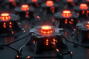 Poster - Quantum-linked robotic neural core interface with glowing synapse hubsQuantum-linked robotic neural core interface with glowing synapse hubs