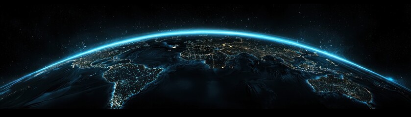 Poster - An illuminated depiction of the Earth from outer space