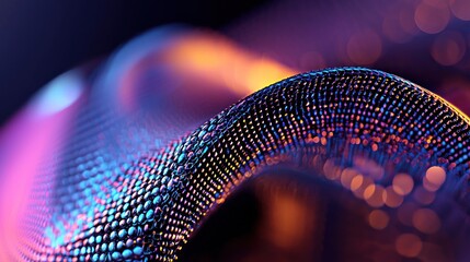 Poster - A colorful abstract design with rounded mesh and bokeh effects