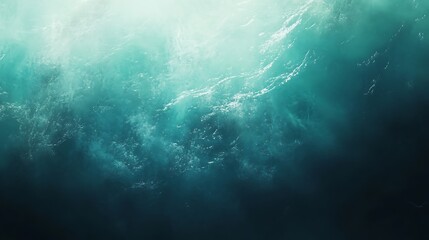 Poster - Clear water texture with light blue and emerald gradients, capturing underwater tranquility
