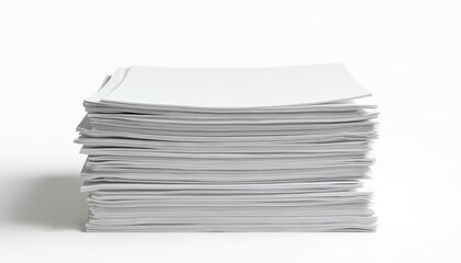 Aufkleber - Stack of business documents papers on white background. Pile of reports, files, folders related to finance, paperwork, documentation, research. Office work concept. Information, data, finance,