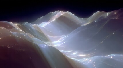 Aufkleber - A stunning abstract representation of shimmering waves and ethereal mountains. This digital artwork captures light and movement. Perfect for modern decor or creative projects. AI