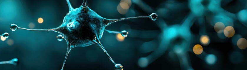 Poster - A three dimensional digital rendering of a neural network cell