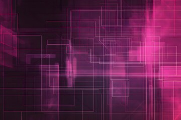 Poster - ピンクの幾何学的なラインパターンを持つ抽象的な技術背景デザイン