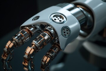 Aufkleber - alloy plated robotic arm joint with metallic texture