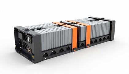 Leinwandbilder - Electric vehicle battery pack. Lithium-ion battery for EV. Energy storage system. Power supply for electric car. Clean, sustainable power. Automotive tech, renewable energy sources, future car.