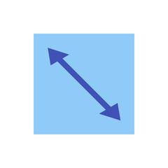 Poster - Diagonal arrow with two heads pointing in opposite directions on a light blue rectangular background image