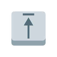 Poster - Illustration of a gray rounded square button with an upward pointing arrow and a line above it in the center