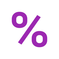 Poster - A purple percentage sign with two circles and a diagonal line on a plain white background image view