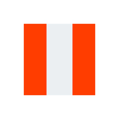 Poster - Illustration of a flag with two vertical orange stripes and a central white stripe in a simple design