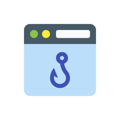 Poster - A web browser window with a fishing hook icon representing phishing or online security threats concept