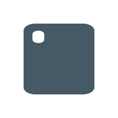 Poster - Illustration of a simple smartphone back design with a camera cutout and rounded edges in dark gray color