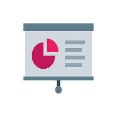 Poster - Presentation screen displaying a pie chart with a section highlighted and text lines shown on screen