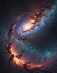 Wall Mural - vast, star-dusted expanse, cosmic nebulae swirl , cosmos, stardust, astral