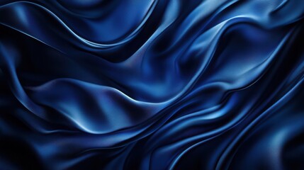 Poster - Wallpaper Abstract dark blue background with wavy pattern forming elegant texture
